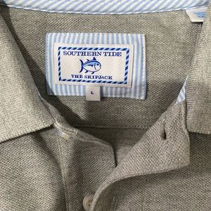 NWOT Southern Tide Gray Cotton Polo